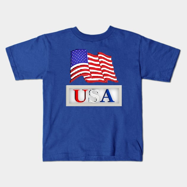 USA T-Shirts and More Kids T-Shirt by Moses77